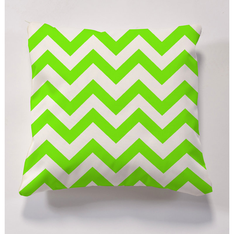 Iori Indoor / Outdoor Chevron Square Throw Cushion, Lime