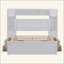 Lit en bois avec armoire, tablette et prises tout-en-un