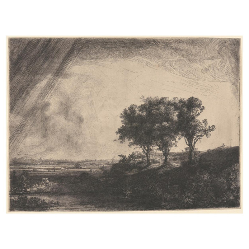 «The Three Trees» par Rembrandt van Rijn - Estampe numérique, H 32 po x l 40 po
