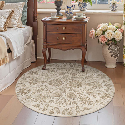 Geometric Floral Washable Non-Slip Area Rug