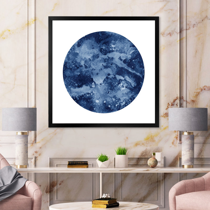 «Space Galaxy Circle», impression sur toile, H 36 po x l 36 po x 1,5 po, Cadre photo noir