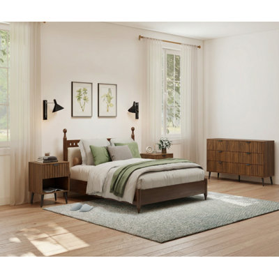 3-piece Bedroom Set With 6-drawer Dresser & Two Nightstand
