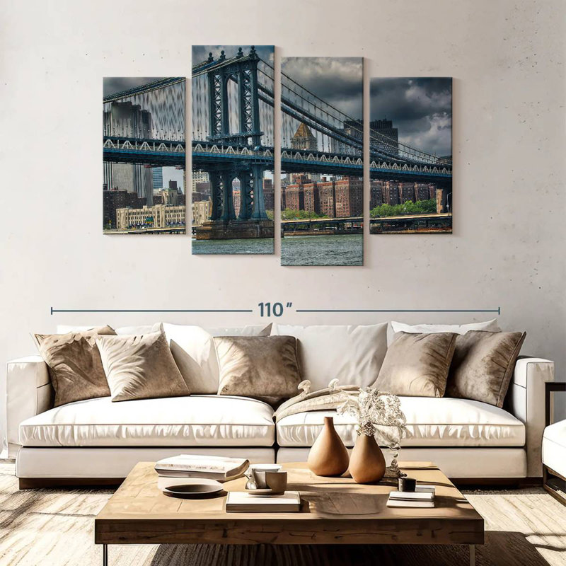 Blustery Manhattan Bridge, H 54 po x l 84 po