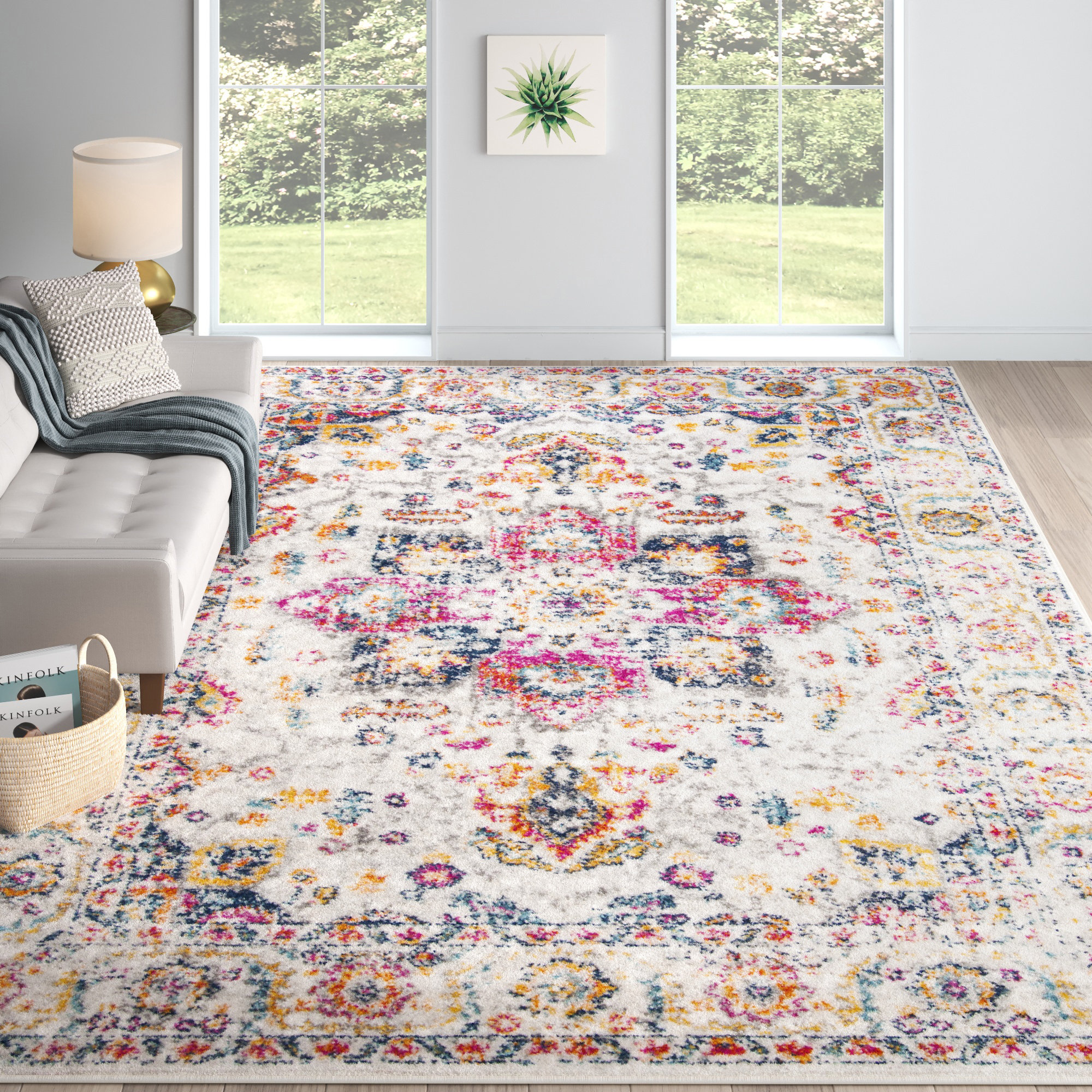 Mistana™ Christa Oriental Fuchsia/Ivory Area Rug & Reviews | Wayfair