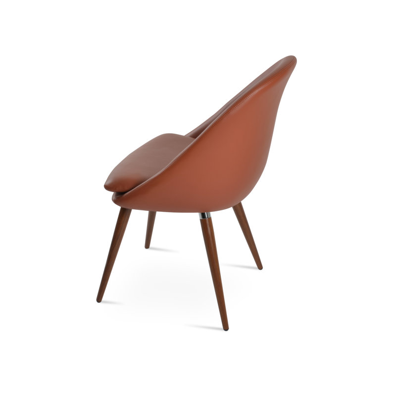 Chaise d'appoint Avanos Ana, Noyer / Chrome, Cannelle