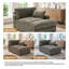 Chaise longue surdimensionnée rembourrée en chenille chameau avec accoudoirs et coussins décoratifs-1717313533