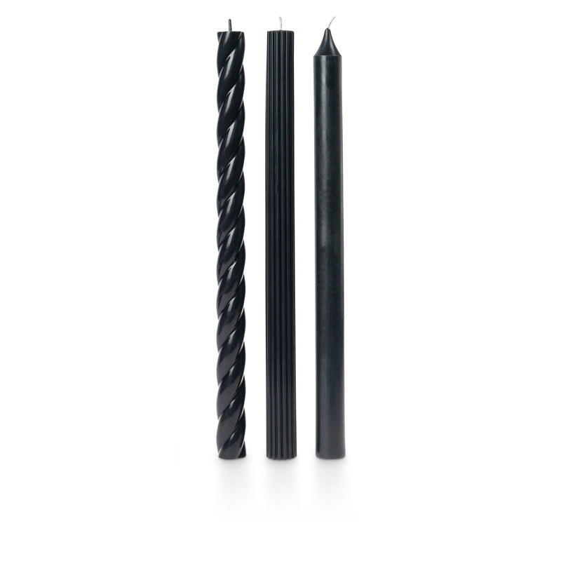 ILLUME Beautifully Done Unscented Assorted Candle Tapers 3-Pack, Blackberry Absinthe