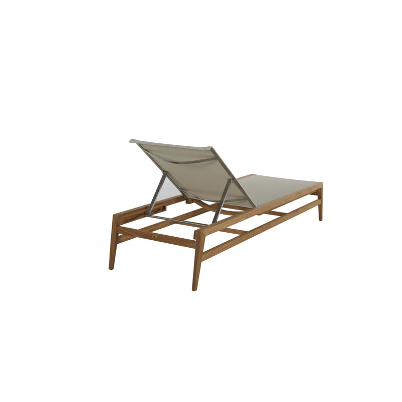 Coast Reclining Chaise Lounge, Natural Teak/Canvas Sling