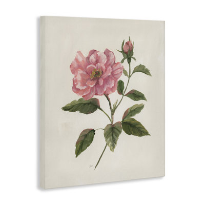 Art mural sur toile à œillets roses simples, design par Nan