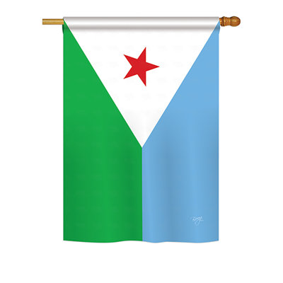 Drapeau de maison / jardin en polyester djiboutien à 2 faces