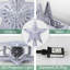 Décoration pour sapin de Noël, décoration de sapin en forme d'étoile éclairée avec lumières de projecteur de flocon de neige rotatives à DEL, décoration en forme d'arbre de neige étoile creuse en argent 3D pour les décorations d'arbre de Noël