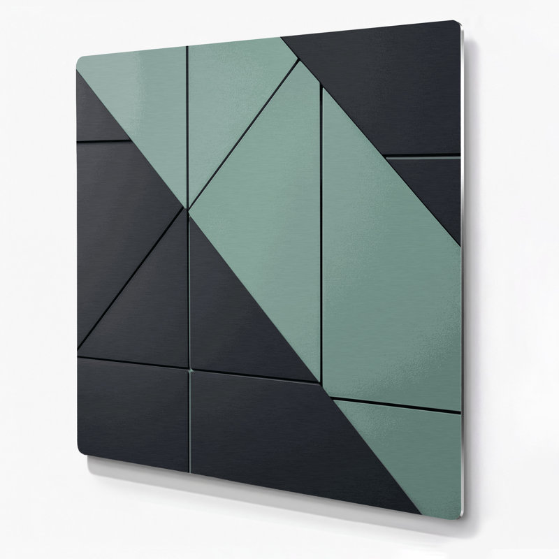 Minimalisme 46, art mural gris en métal, H 32 po x l 32 po