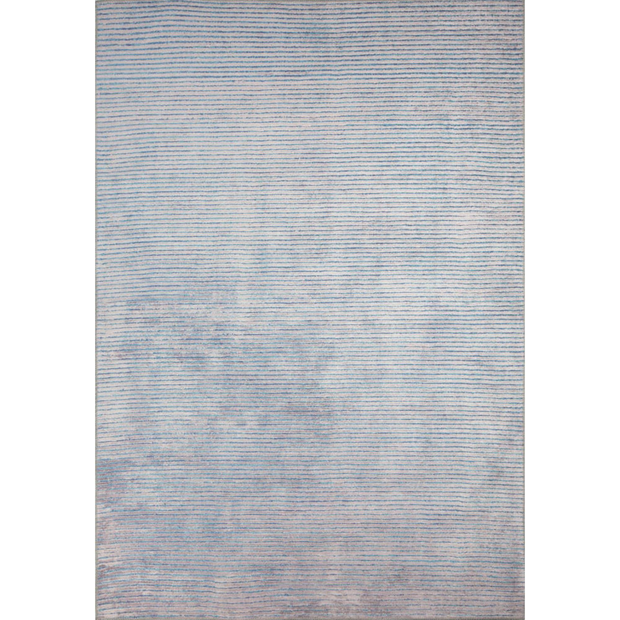 Lofy Schiltigheim Striped Machine Woven Microfiber Area Rug in Blue ...