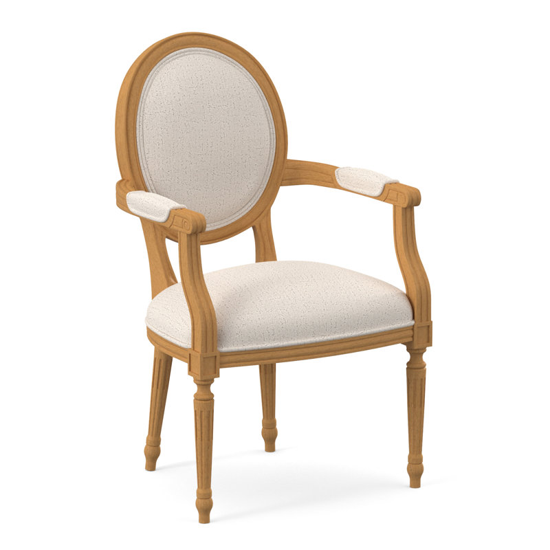 Chaise avec accoudoirs en tissu Dauphin, Ambre, Ivoire de Venise
