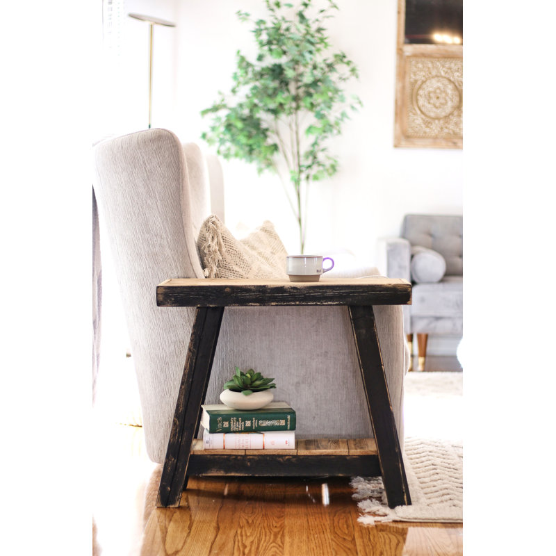 Altamease Solid Wood End Table, Black
