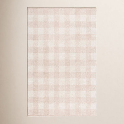 Hand-Tufted Wool Checkered Rug