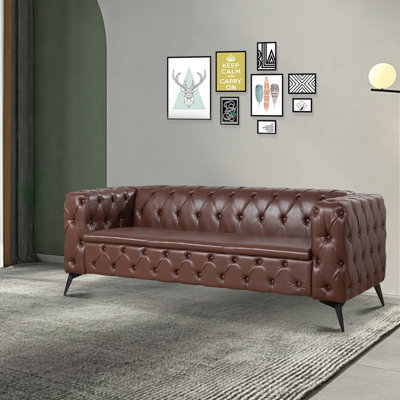 Zhir 84.08 " Faux Leather Sofa
