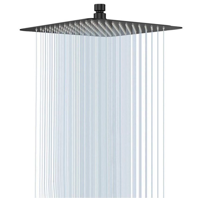 High Flow Stainless Steel Square Rainfall Shower, Chrome