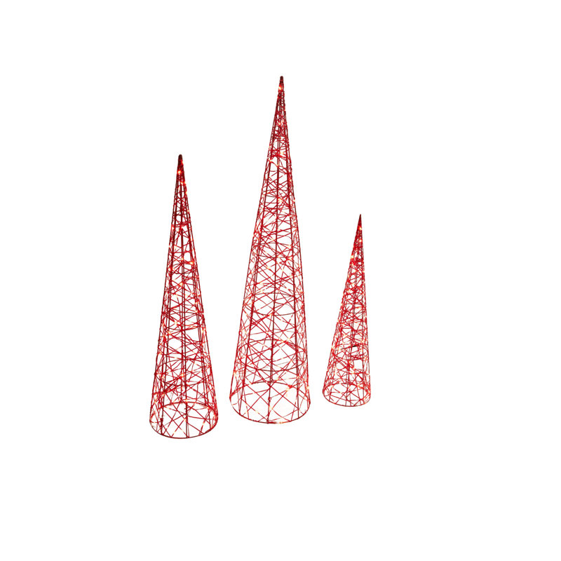 Christmas 39In Red Cone Tree Set 480 Led Lights