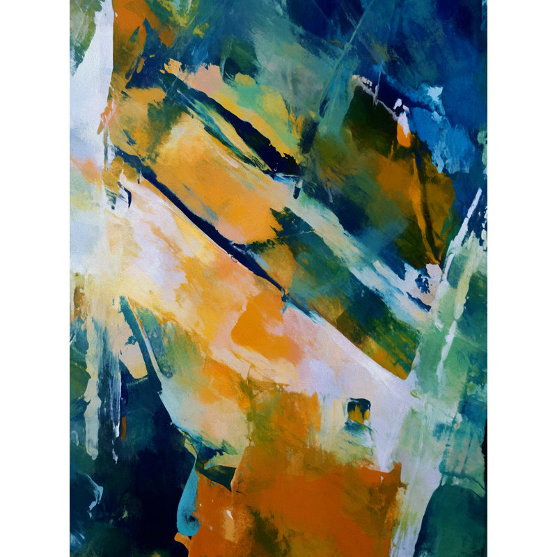 Random Brush Strokes II Print by Angel Estevez, 32" H x 24" W, Black Framed Canvas