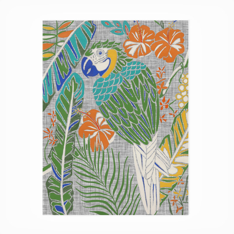 Toile d'extérieur «Tropical Macaw» Zayden Chariklia Zarris, H 24 po x l 18 po x P 1,5 po