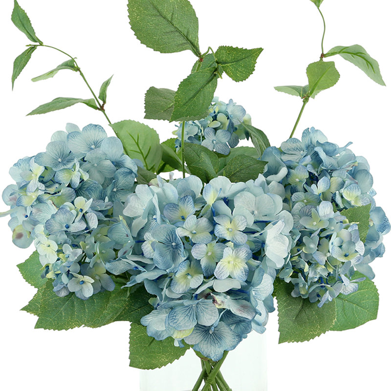 Hydrangea Arrangement In A Clear Glass Vase