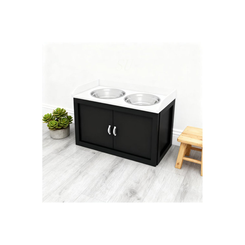 Ensemble de bols pour animaux de compagnie avec rangement, station d'alimentation pour chiens de grande taille