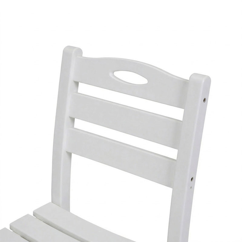 Set Of 2 White HDPE Patio Dining Chairs, White
