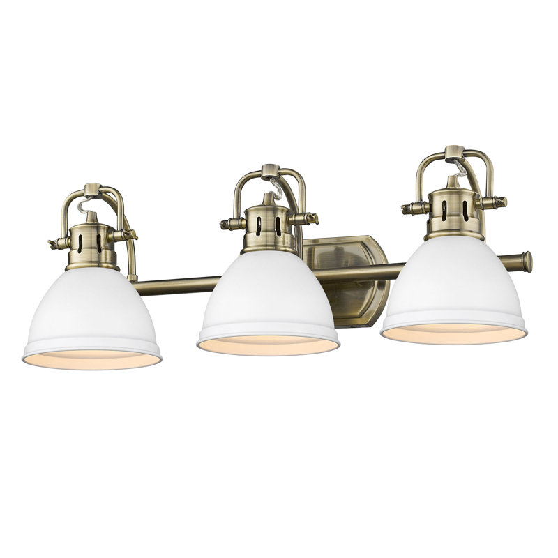 Drakeford Dimmable Vanity Light, Aged Brass, Matte White