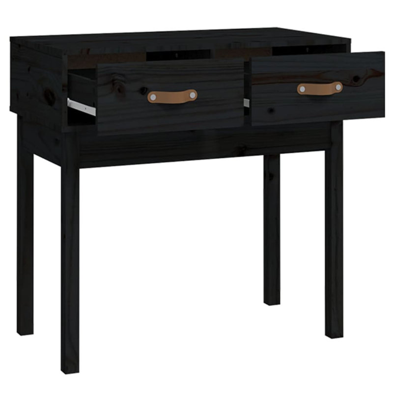 Kaeli Solid Wood Console Table, Black, 75 cm H x 76.5 cm W x 40 cm  D