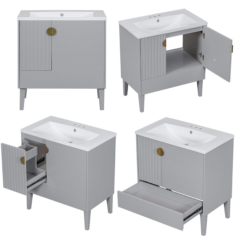 Meuble-lavabo simple 30 po avec dessus Shanila