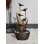 Fontaine d'extérieur en métal inoxydable à niveaux à motif de feuilles