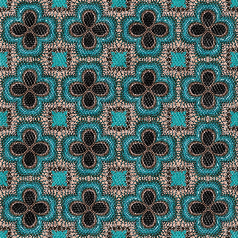 Tapis vert / bleu / rouge, Carré 3 pi