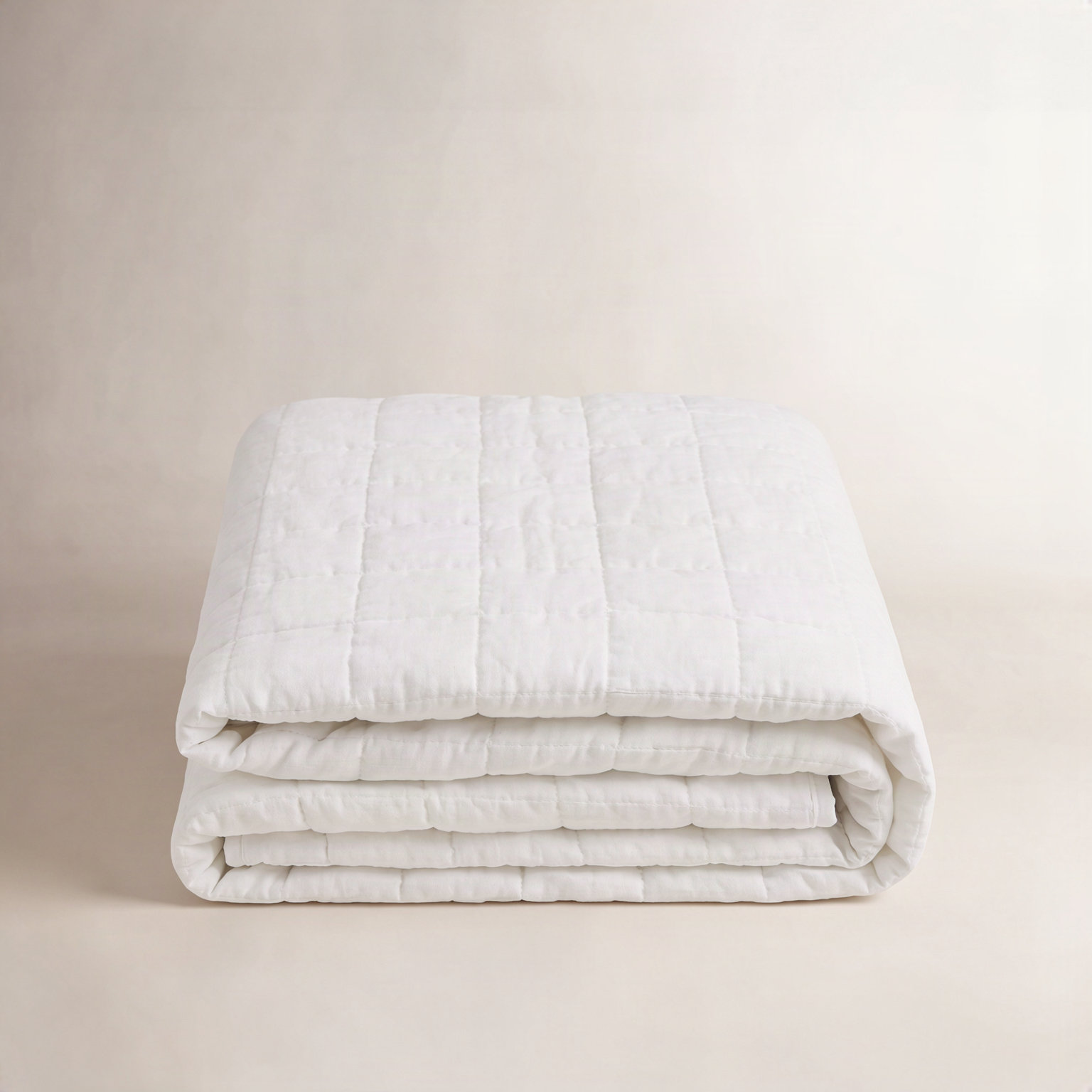 Fielder Linen Quilt Set, White, Queen Quilt
