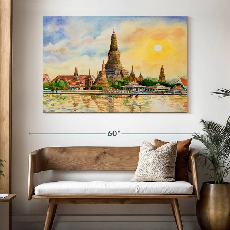 Kavia Wat Arun Temple, 34" H x 51" W