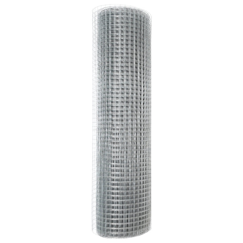Welded Wire Fence Galvanised Steel, Silver, 80cm H x 10000cm W