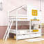 Lit superposé simple en bois 2 tiroirs avec boîte de rangement-1324406461