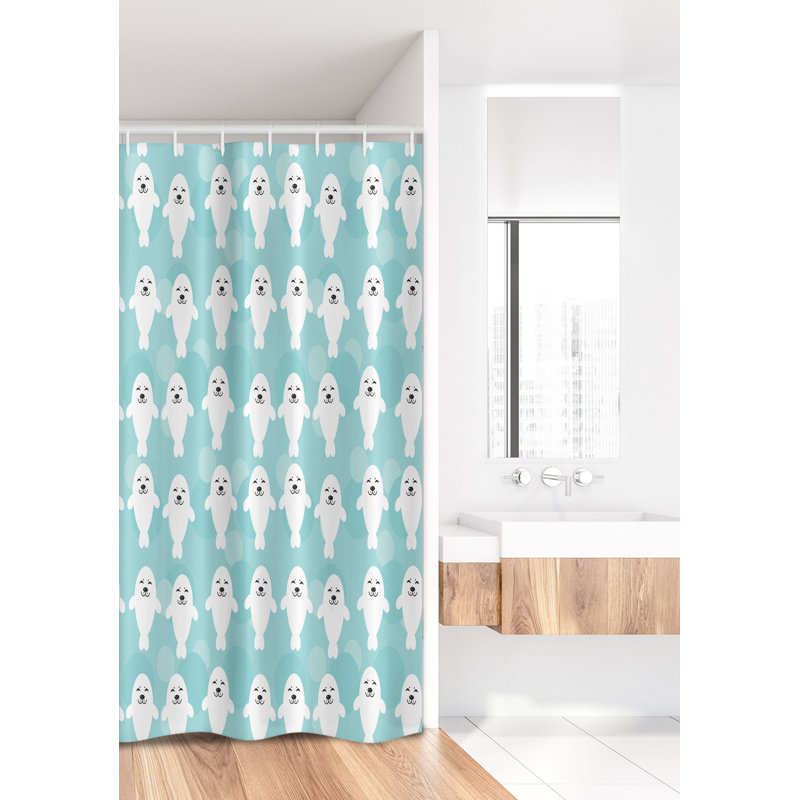 Shower Curtain with Hooks Included, 72"H x 36"W