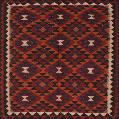 Tapis de zone rouge/noir contemporaine Palatino