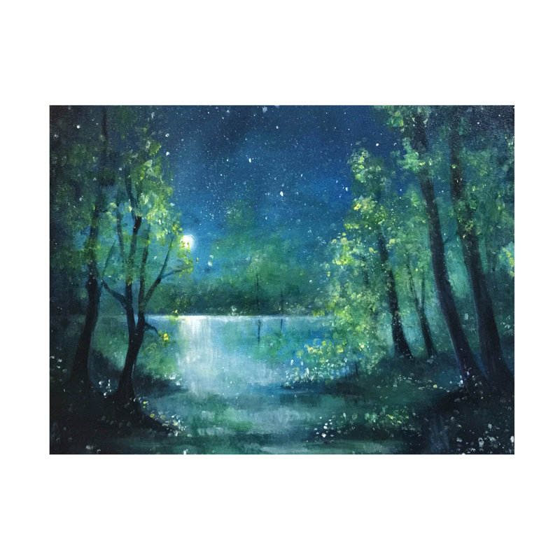 Art sur toile au lac de lune, Jennifer Taylor, H 24 po x l 32 po