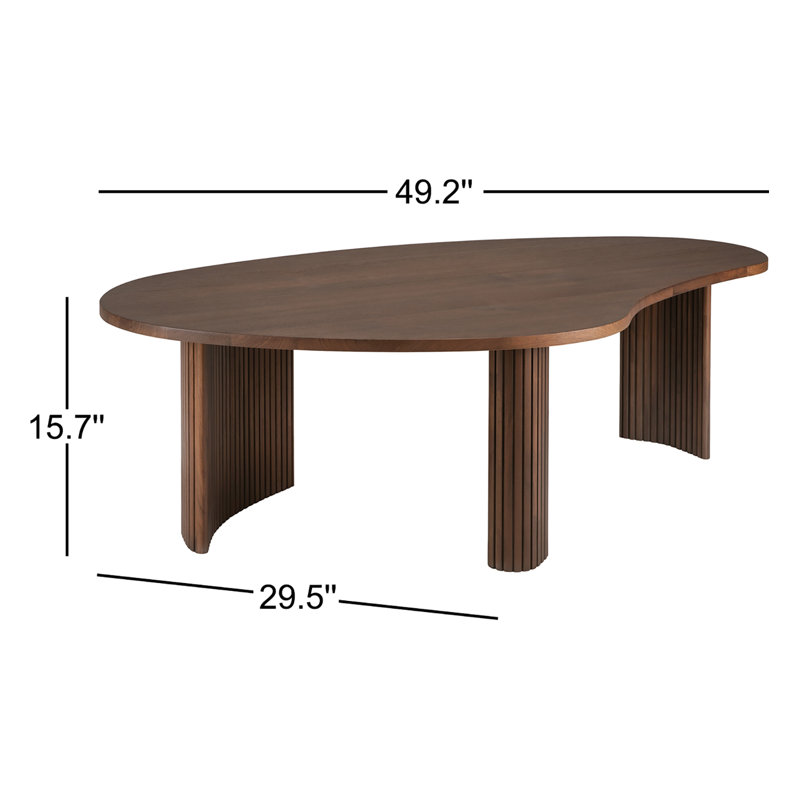 Boomerang Solid Wood Coffee Table, Brown