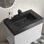 Meuble-lavabo moderne de 76 cm (30 po) - Blanc avec lavabo noir, silencieux, grand espace de rangement, fonctionnement silencieux pour plus de tranquillité