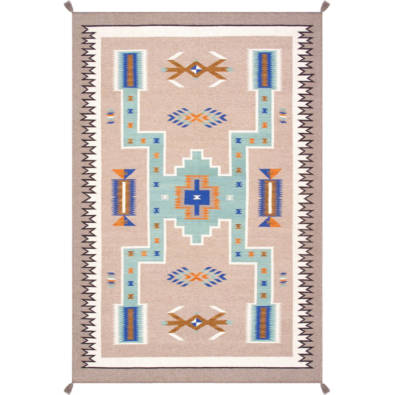 Isabelline Reversible Wool Mocha Area Rug- 6' X 9'