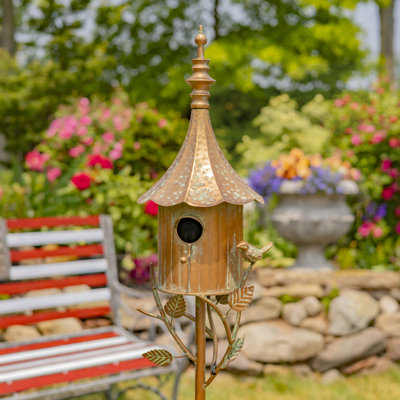 64.75" Tall Iron Birdhouse Stake "Chelsea"