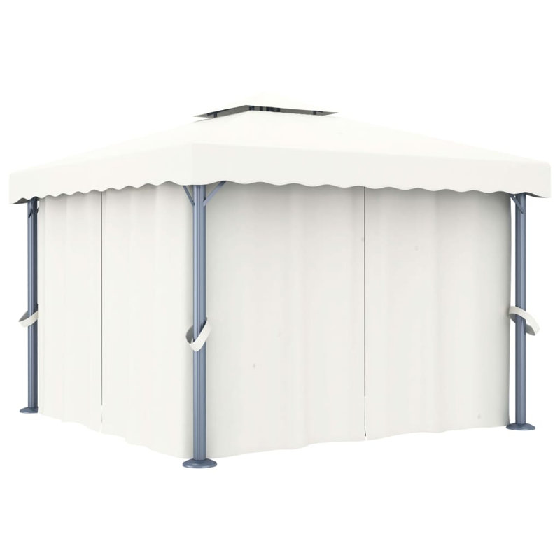 Onekama 1.1m x 3m Metal Patio Gazebo, Light Grey