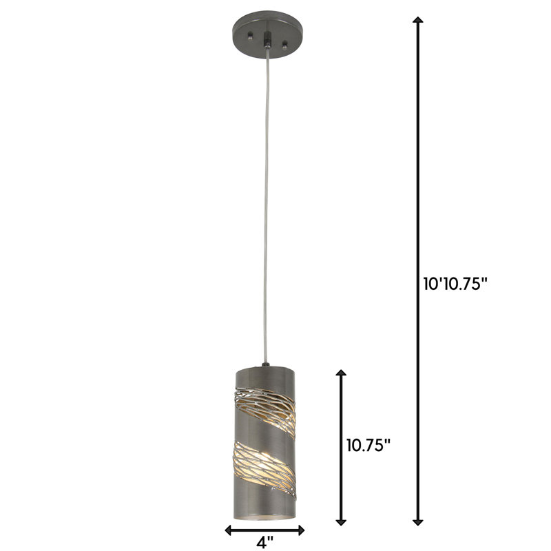 Flow 1-Light Cylinder Mini Pendant - Steel, Steel
