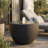 Textured Oval Bowl LED Outdoor Bubble Fountain - Black-1294692889