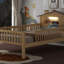 Lit plateforme en bois avec tête de lit en forme de maison, DEL et rangement intégré, cadre de lit-1779354347-1779354346