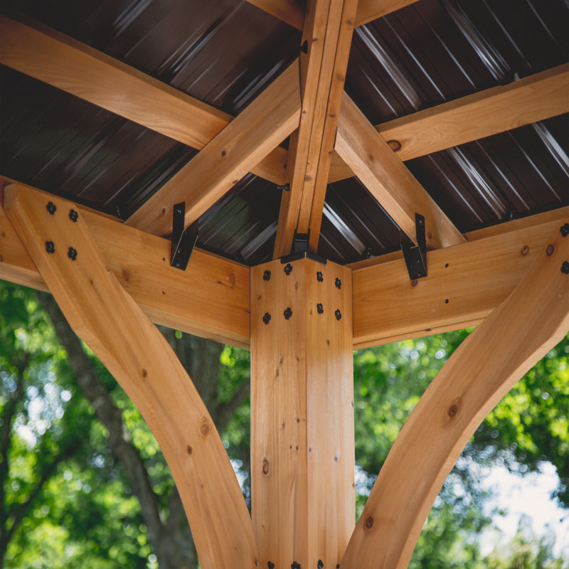 24' x 12' Cedar Wood Gazebo with Galvanized Steel Roof