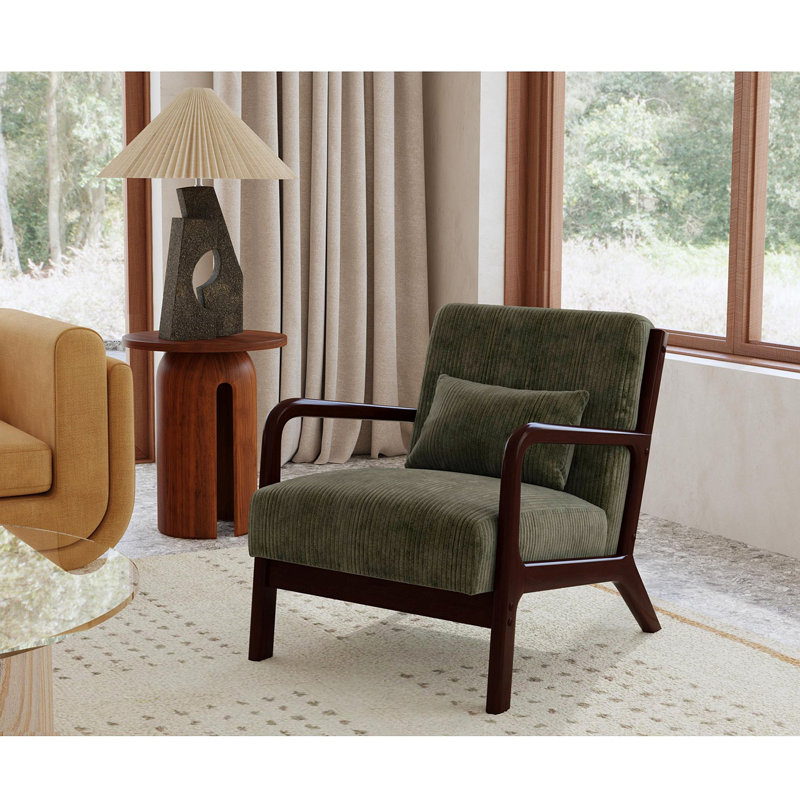 Chaise Marina avec finition noyer, Vert